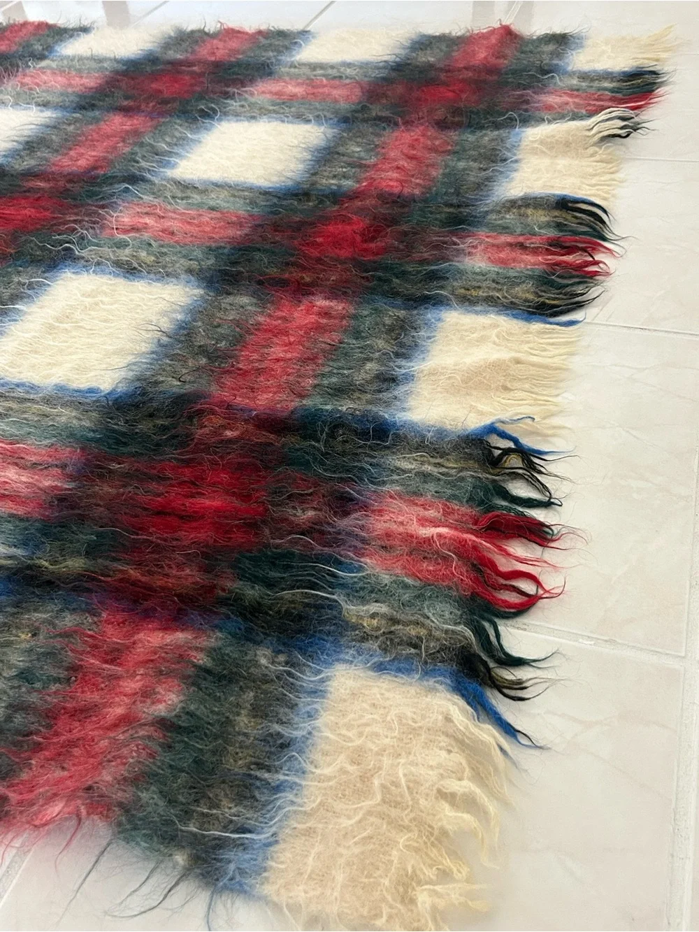Vintage Andrew Stewart Scotland 70% Mohair Wool Dress Stewart Tartan Blanket